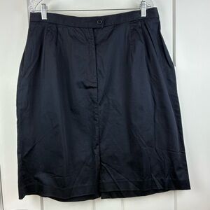 Talbots Women's Black Stretch Waist Band Straight Pencil Skirt Size 18 W  f